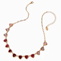 Claire's x Sliving by Paris Hilton Pink Ombre Heart Charm Necklace