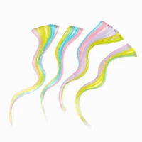 Bright Rainbow Faux Hair Clip In Extensions - 4 Pack