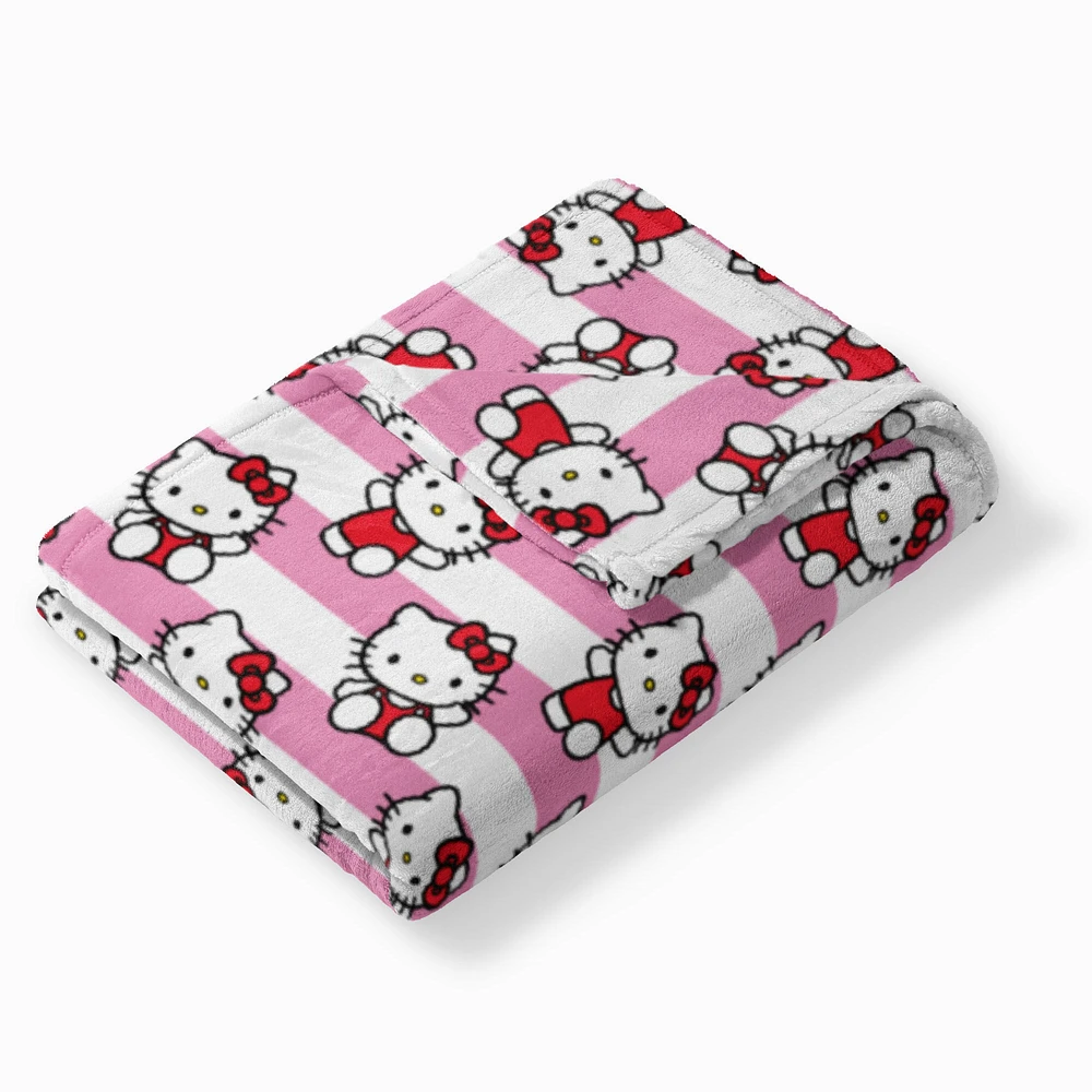 Hello Kitty® Bow & Stripes Silk Touch Throw (ds)