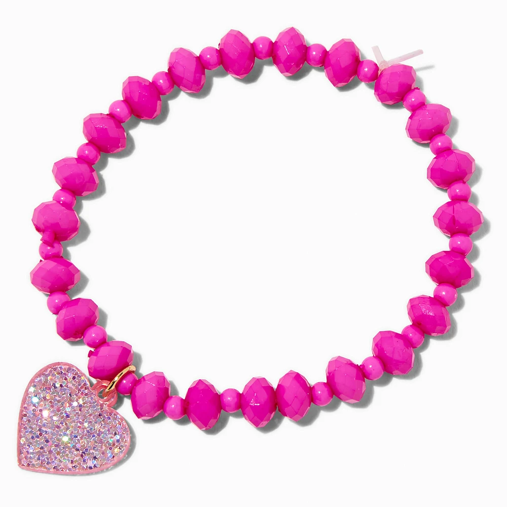 Claire's Club Pink Heart Beaded Jewelry Set - 2 Pack