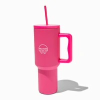 Hot Pink Stainless Steel Handled Tumbler