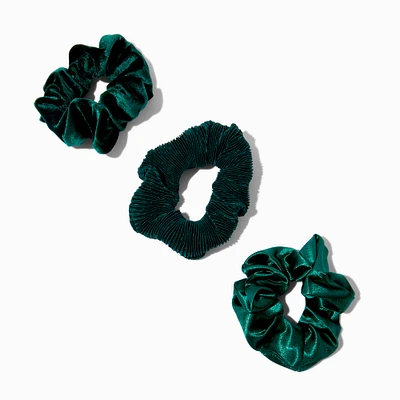 Emerald Mixed Hair Scrunchies - 3 Pack