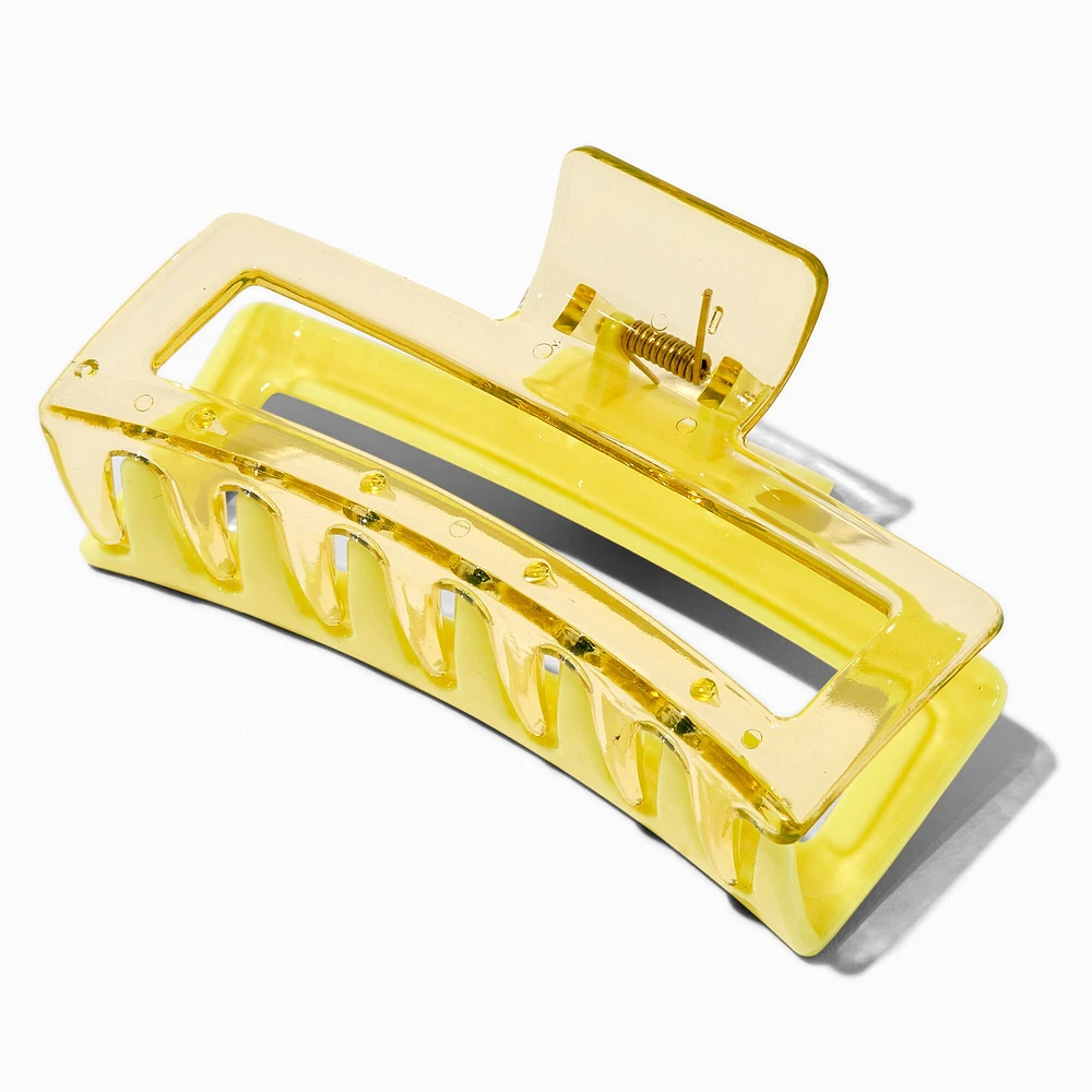 Large Two-Tone Yellow Rectangular Hair Claw