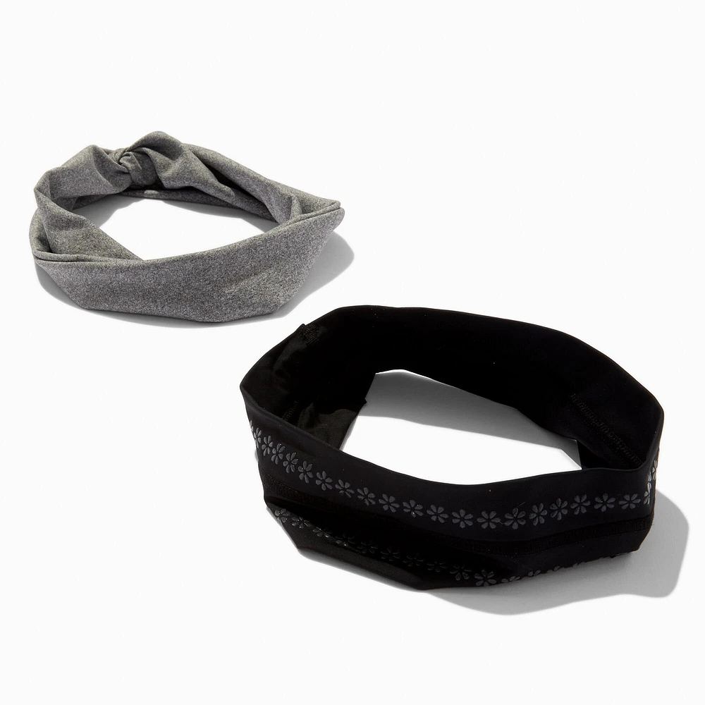 Gray & Black Athletic Headwraps - 2 Pack