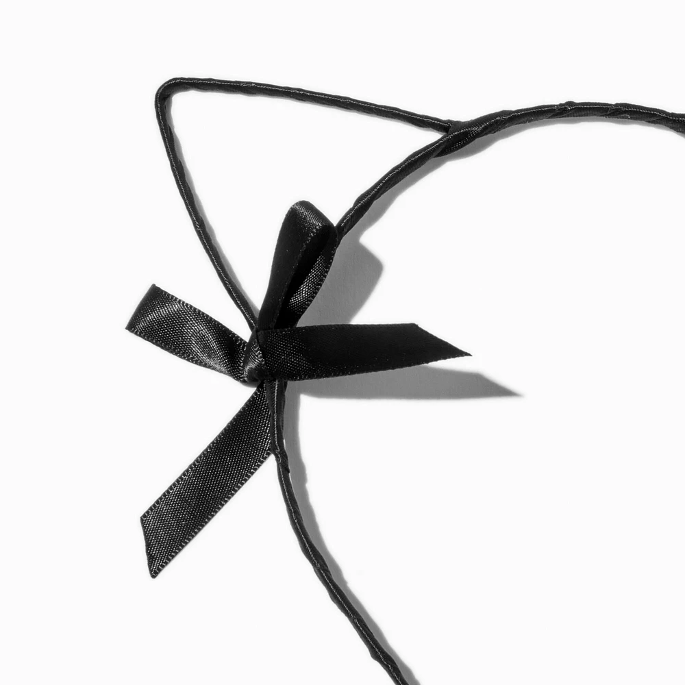 Black Bow Cat Ears Headband