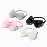 Claire's Club Edgy Glitter Bow Hair Ties - 10 Pack