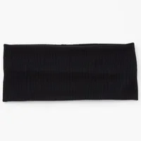 Flat Ribbed Headwrap - Black