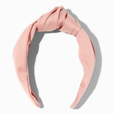 Pink Blush Satin Knotted Headband