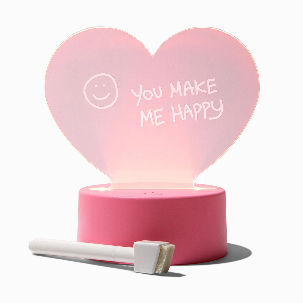 Heart-Shaped Light-Up Dry Erase Board