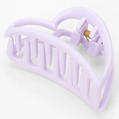 Lilac Medium Outline Heart Hair Claw