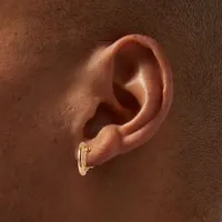 Gold Embellished Crystal Clip On Huggie Hoop Earrings - 3 Pack