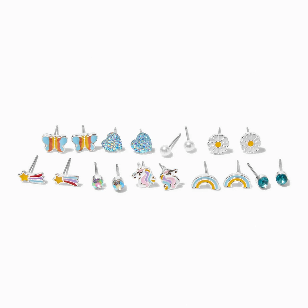 Mixed Unicorn Stud Earrings - 9 Pack