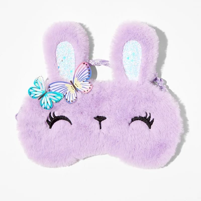 Claire's Club Butterfly Purple Bunny Furry Sleeping Mask