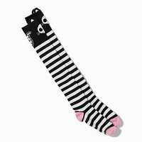 Black & White Skeleton Cat Over the Knee Socks