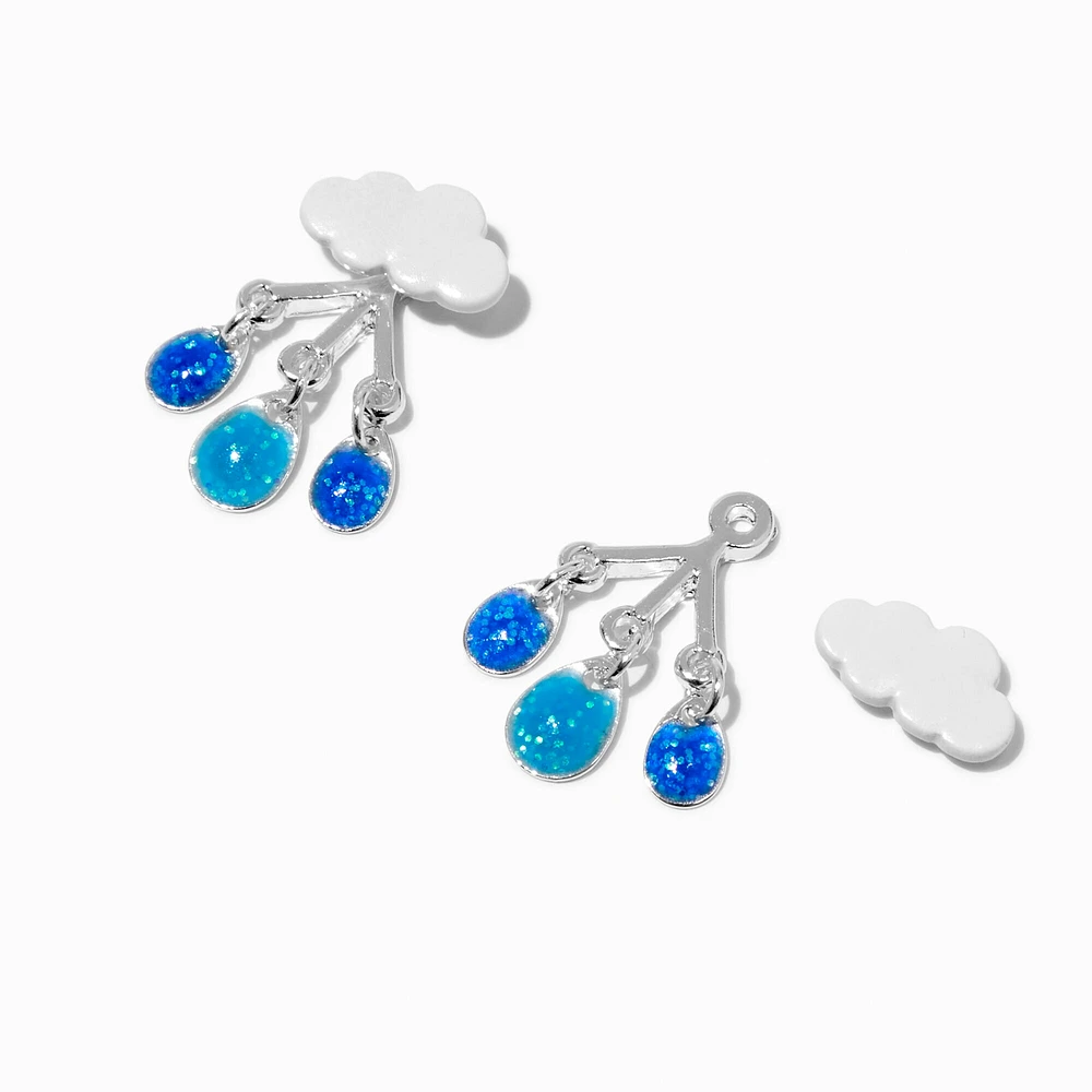 Glow in the Dark Rain Cloud Front & Back Earrings