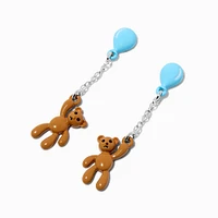 Teddy Bear With Balloon Drop Earrings