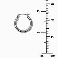 Silver-tone Stainless Steel 3MM Huggie Hoop Earrings