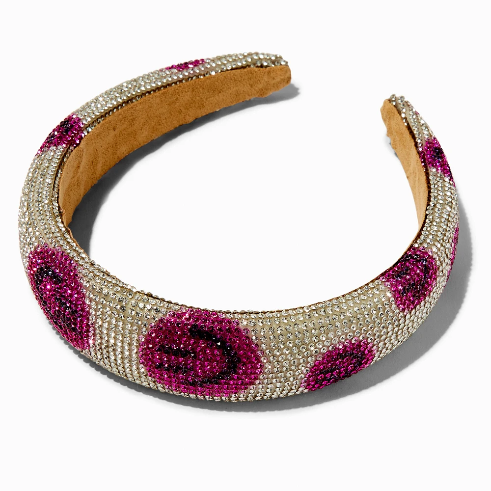 Pink Happy Face Crystal Embellished Headband