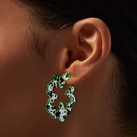 St. Patrick's Day Shamrock-Shaped Hoop Earring