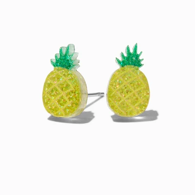 Pineapple Glitter Stud Earrings