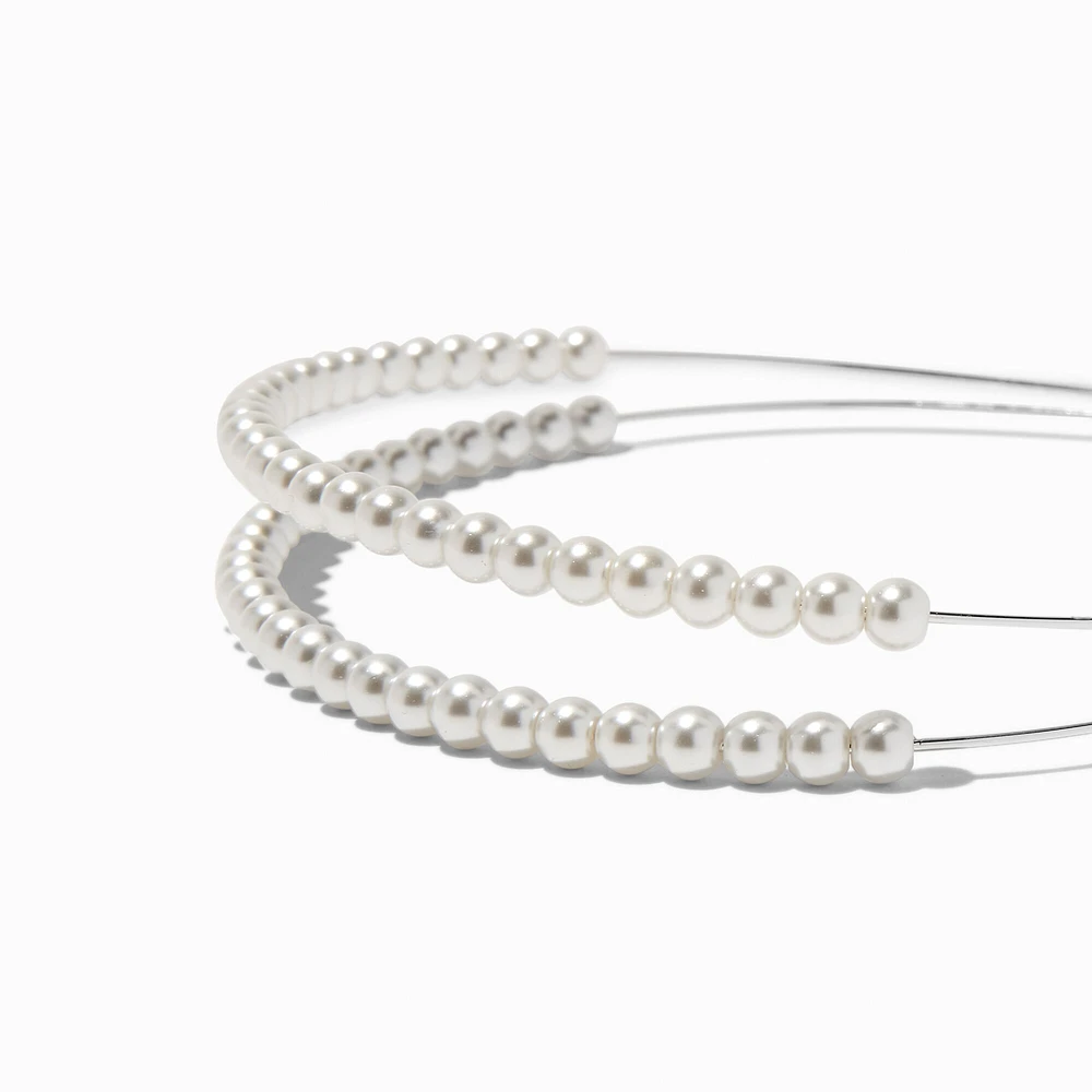 White Pearl Double Row Headband