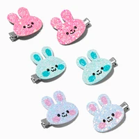 Claire's Club Bunny Head Hair Clips - 6 Pack