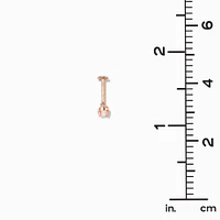 Rose Gold-tone Stainless Steel Cubic Zirconia Multi Changeable Flat Back 16G Tragus Earrings - 5 Pack