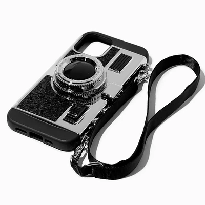 Black Glitter Camera Phone Case with Lanyard - Fits iPhone® 12 Pro