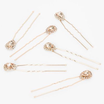 Rose Gold Halo Hair Pins - 6 Pack