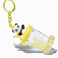 Panda Banana Water-Filled Glitter Keychain