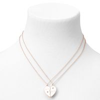Best Friends White Split Heart Pendant Necklaces - 2 Pack
