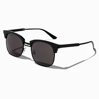 Black Browline Round Lens Sunglasses