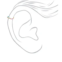 Mixed Metal Titanium 16G Anodized Heart Cartilage Hoop Earrings - 3 Pack