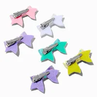 Claire's Club Pastel Glitter Hair Bow Clips - 6 Pack