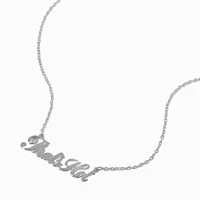 Claire's x Sliving by Paris Hilton Silver-tone That's Hot Script Necklace