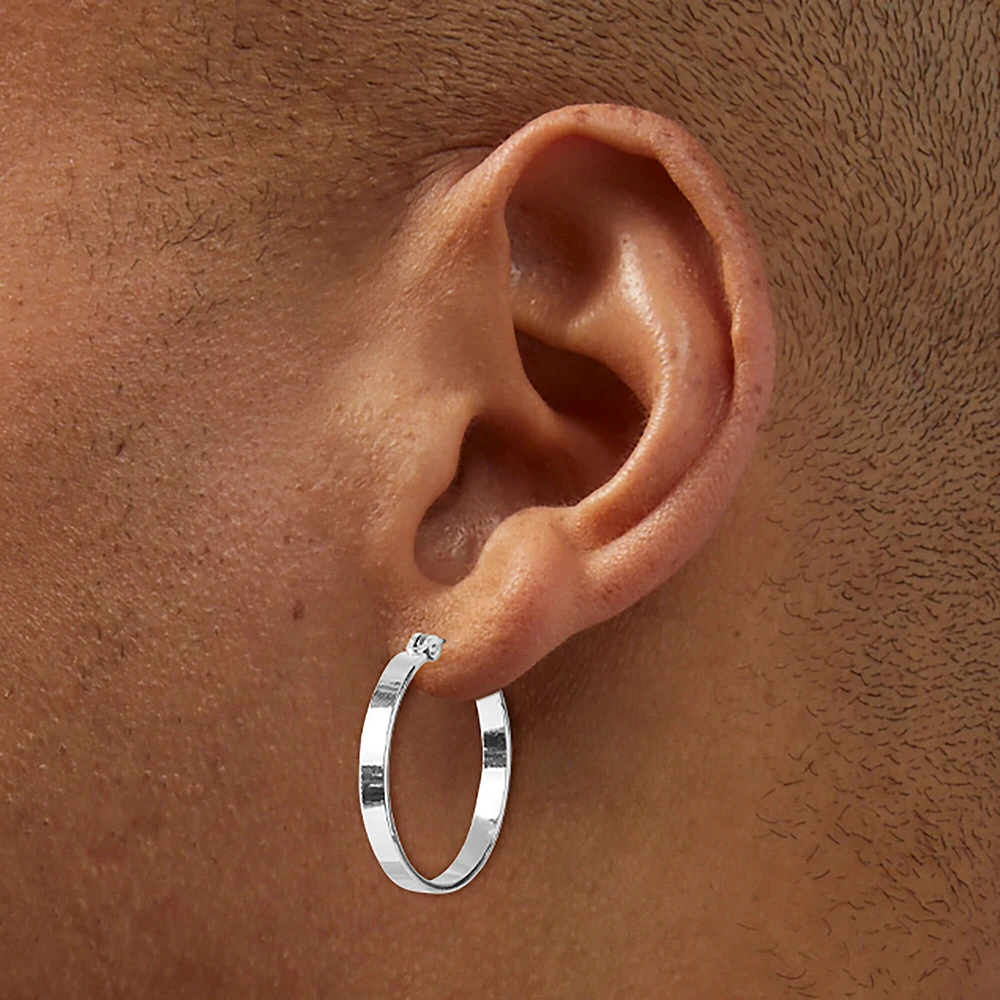 Silver-tone 20mm Hoops
