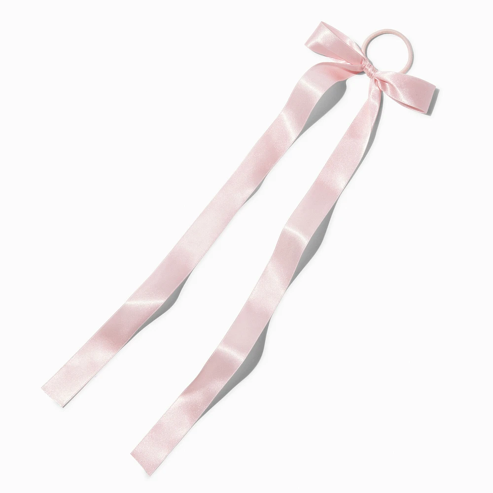 Blush Pink Satin Bow Hair Tie