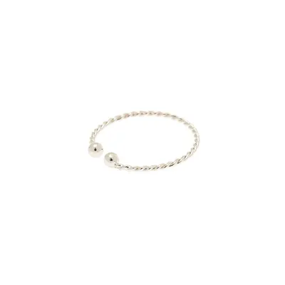 Silver Braided Faux Hoop Nose Ring