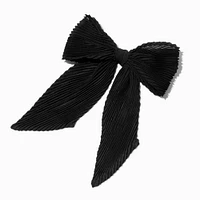 Black Pleated Large Bow Hair Clip