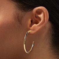 Gold-tone 40MM Post Back Hoop Earrings