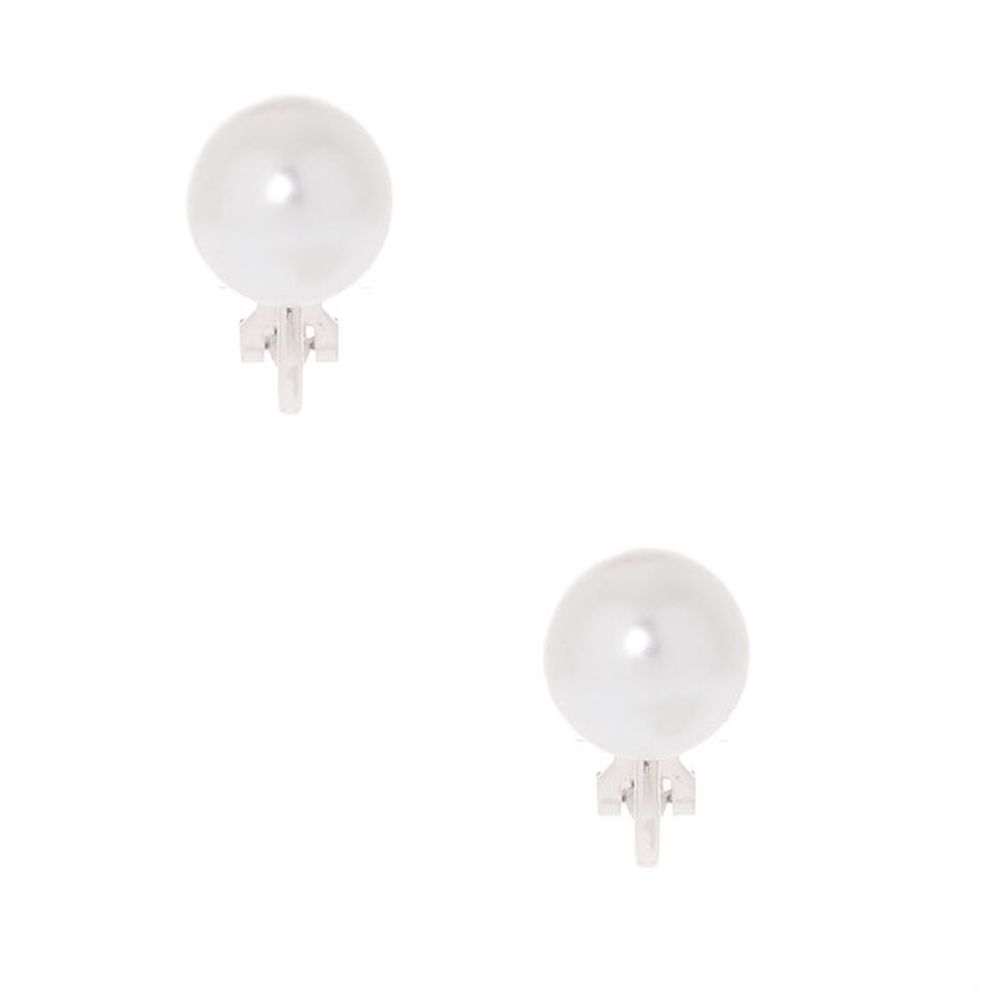 claire's clip on pearl earrings