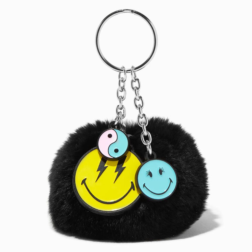 Smiley World® Black Pom Pom Keychain