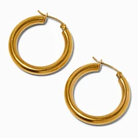 Gold-tone Stainless Steel 4MM Huggie Hoop Earrings