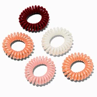 Mixed Tan Spiral Hair Ties - 5 Pack