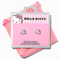 Sterling Silver Hello Kitty® Pavé Crystal Stud Earrings