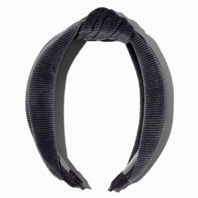 Dark Gray Knotted Corduroy Headband