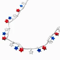 Red, White, & Blue Stars Light Up Necklace