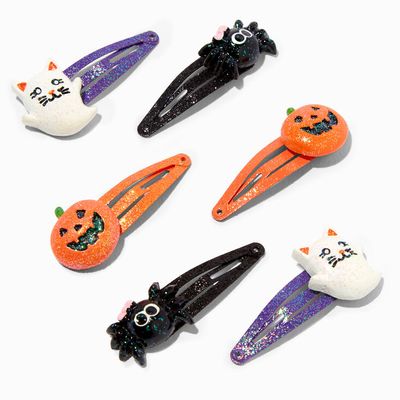 Halloween Critters Glittery Snap Hair Clips - 6 Pack