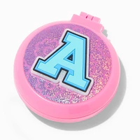 Varsity Initial Pop-Up Hair Brush Compact Mirror