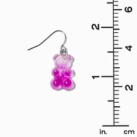 Pink Glitter Gummy Bears® 0.5" Drop Earrings